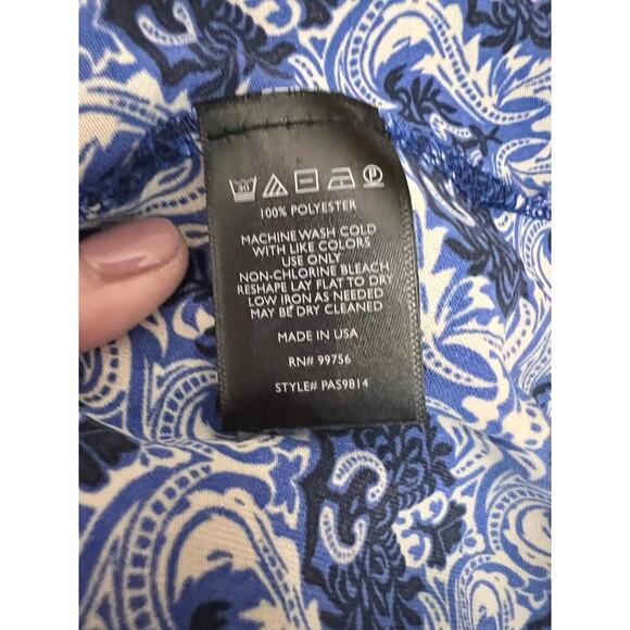 Painted Threads Blue Paisley Damask Print A-Line Flare Mini Skirt Size XS NWT - Picture 6 of 8